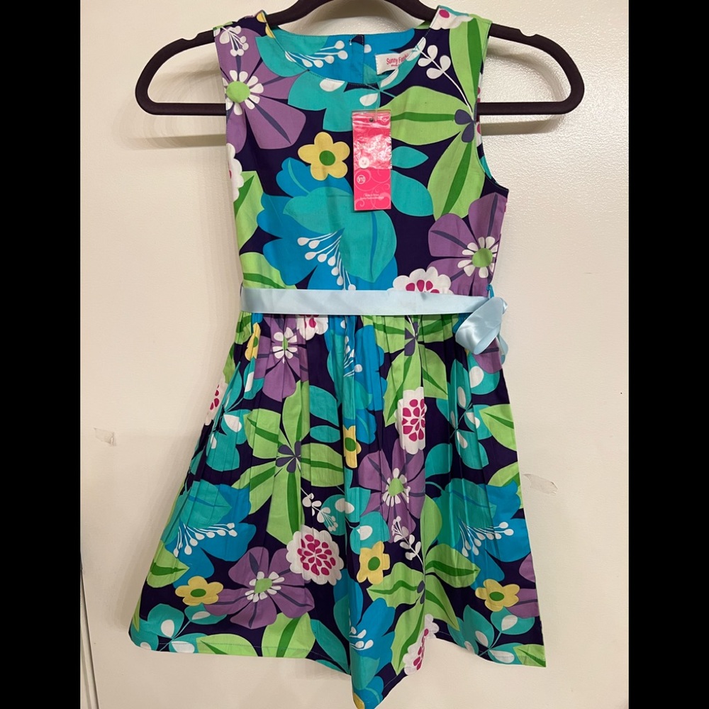 ❌SOLD❌NWT Sunny Fashion little Girls Dress 100% Cotton - Picture 1 of 6